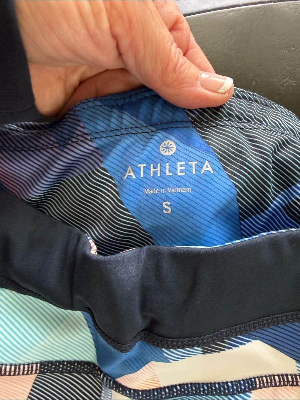 Athleta Blue Multi-Print Small leggings